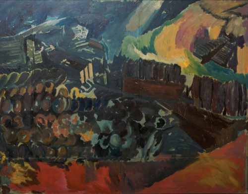 david bomberg bomb store study for memorial panel i