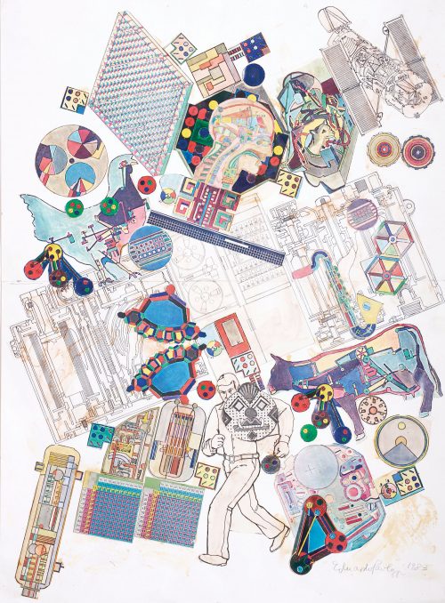 eduardo paolozzi tottenham court road underground station mosaic study running man