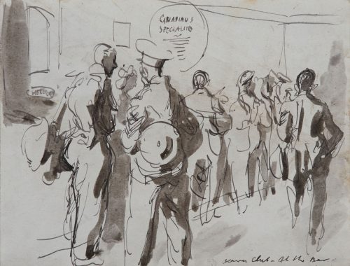 feliks topolski the beaver club at the bar