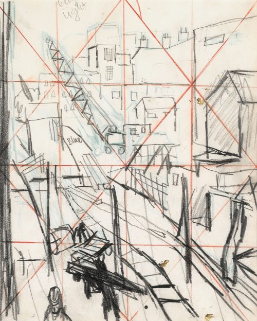 frank auerbach building site study