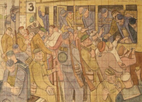 william roberts soldiers on a train