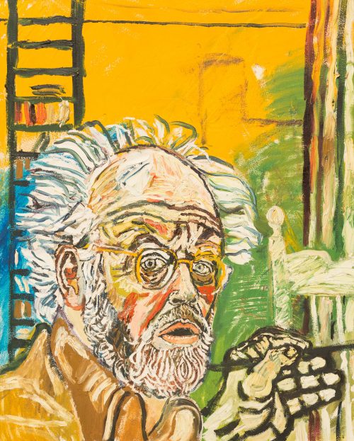 john bratby self portrait with yellow background