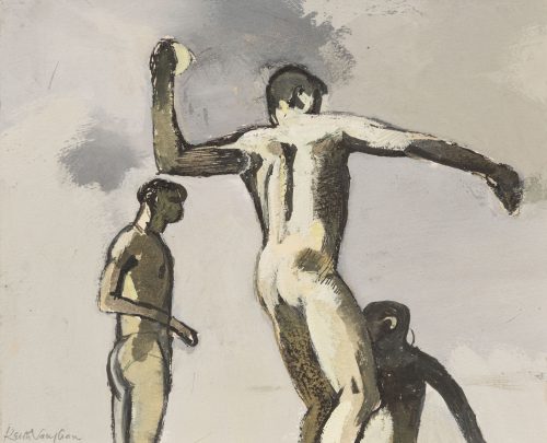 keith vaughan figure throwing at a wave